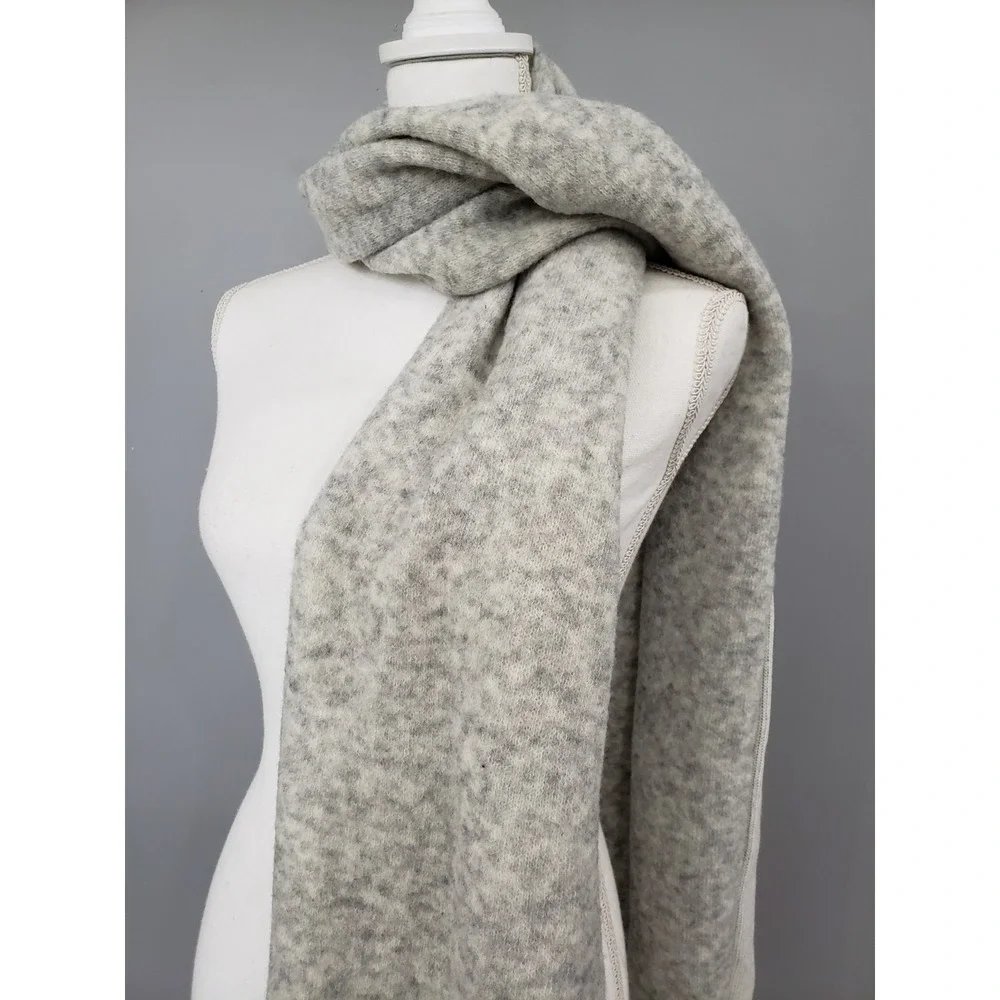 NEW Club Monaco Thisbe Foulards WOOL SCARF colorblock‎ dusty gray green neutral